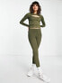 Фото #3 товара TALA Skinluxe cut out long sleeve top in khaki