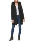 Women's Belted Faux-Fur-Trim Hooded Coat