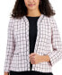 Women's Plaid Open-Front Blazer