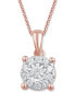 ფოტო #1 პროდუქტის Diamond Halo 18" Pendant Necklace (1/3 ct. t.w.) in 14k White, Yellow or Rose Gold