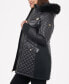 ფოტო #3 პროდუქტის Women's Plus Size Faux-Fur-Trim Hooded Quilted Coat