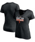 ფოტო #2 პროდუქტის Women's Plus Size Black San Francisco Giants 2021 Postseason Locker Room V-Neck T-shirt