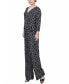 Women's 3/4 Sleeve Belted Jumpsuit