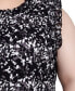 ფოტო #4 პროდუქტის Plus Size Sleeveless Crepe Top with Chiffon Ruffles