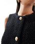 Фото #2 товара 4th & Reckless boucle sleeveless vest with gold button detail in black