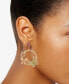 Gold-Tone Butterfly Motif Drop Earrings