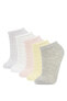 Kadın 5'li Pamuklu Patik Çorap W9157azns