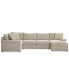 Фото #4 товара Wrenley 138" 4-Pc. Fabric Modular Chaise Sleeper Sectional Sofa, Created for Macy's