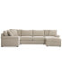 Фото #7 товара Wrenley 138" 4-Pc. Fabric Modular Chaise Sleeper Sectional Sofa, Created for Macy's