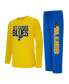 ფოტო #1 პროდუქტის Men's Blue, Gold St. Louis Blues Meter Long Sleeve T-shirt and Pants Sleep Set