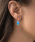 ფოტო #2 პროდუქტის Lab-Created Blue Opal Inlay Teardrop Drop Earrings in Sterling Silver