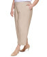 Фото #3 товара Plus Size Linen Cropped Wide-Leg Pants