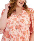 Plus Size Floral Necklace Top, Created for Macy's