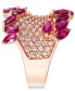 ფოტო #4 პროდუქტის Rosa by EFFY® Ruby (3-1/4 ct. t.w.) & Diamond (1-3/8 ct. t.w.) Ring in 14k Rose Gold