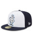 Фото #1 товара Men's White, Navy Tampa Tarpons Marvel x Minor League 59FIFTY Fitted Hat