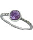 ფოტო #3 პროდუქტის Amethyst (5/8 ct. t.w.) & Cubic Zirconia Bezel Ring in Sterling Silver, (Also in Labradorite), Created for Macy's