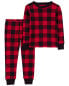 Фото #1 товара Toddler 2-Piece Buffalo Check 100% Snug Fit Cotton Pajamas 2T