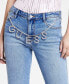 ფოტო #4 პროდუქტის Women's Embellished-Chain Straight-Leg Denim Jeans