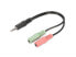 Фото #6 товара DIGITUS Audio Headset Adapter / Converter - 3.5 mm stereo (4-Pin) - 3.5mm - Male - 2 x 3.5mm - Female - 0.2 m - Black