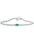 ფოტო #3 პროდუქტის EFFY® Emerald (3/4 ct. t.w.) & Diamond (1/2 ct. t.w.) Tennis Bracelet in Sterling Silver