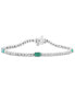 Фото #3 товара EFFY® Emerald (3/4 ct. t.w.) & Diamond (1/2 ct. t.w.) Tennis Bracelet in Sterling Silver