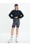 Kadın Crop Spor Sweatshirt Asimetrik Kesim Modal 4WAK10164NK