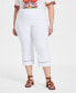 Фото #2 товара Plus Size Lace-Inset Pull-On Capris, Created for Macy's