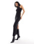 Фото #2 товара NA-KD sleeveless maxi dress in black glitter