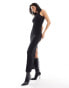 Фото #1 товара NA-KD sleeveless maxi dress in black glitter