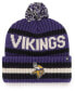 Фото #2 товара Men's Purple Minnesota Vikings Bering Cuffed Knit Hat with Pom
