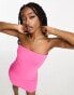 Фото #4 товара ASOS DESIGN knitted bandeau mini dress in pink