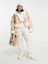 COLLUSION Plus cropped faux shearling jacket in beige