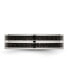 Stainless Steel Double Row Black Fiber Inlay 6mm Band Ring