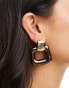 Фото #1 товара ASOS DESIGN drop earrings with door knocker detail in bronze