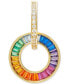 ფოტო #2 პროდუქტის Gold-Tone Pavé & Multicolor Mixed Stone Circle Charm Hoop Earrings