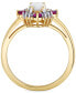 ფოტო #3 პროდუქტის Multi-Gemstone (7/8 ct. t.w.) & Diamond (1/10 ct. t.w.) Halo Ring in 10k Gold