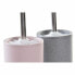Toilet Brush DKD Home Decor Grey Pink Silver Light Pink Metal Aluminium Dolomite Urban 9,8 x 9,8 x 39 cm (2 Units)