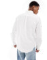 Superdry studio linen long sleeve shirt in white