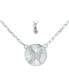Cubic Zirconia Butterfly Disc Pendant Necklace, 16" + 2" extender, Created for Macy's