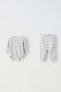 Striped ribbed bodysuit and leggings pack