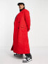 Фото #5 товара ASOS DESIGN Curve twill dad wool mix coat in red