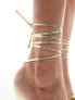 Фото #3 товара Public Desire Ronnie pointed heeled sandal with ankle tie in gold