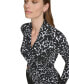 ფოტო #5 პროდუქტის Women's Prints Side-Ruched Long-Sleeve Top