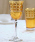 Amber Color White Wine Goblet with Gold-Tone Rings, Set of 4