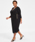 Фото #3 товара Plus Size Draped Surplice Faux-Wrap Dress, Created for Macy's