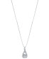 ფოტო #3 პროდუქტის Diamond Swirl Frame 18" Pendant Necklace (3/8 ct. t.w.) in 14k White Gold