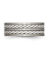 Фото #2 товара Titanium Brushed Sterling Silver Braided Inlay Band Ring