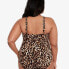 Lauren Ralph Lauren Womens Plus High-Neck One-Piece Swimsuit 16W, Leopard 306498