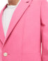 ASOS DESIGN slim fit suit jacket with panel detail in pink