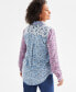 ფოტო #3 პროდუქტის Women's Patchwork-Print Perfect Shirt, Created for Macy's